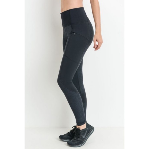 Mono B Pants - New Highwaist Brushed Opal Zipper Pocket Leggings